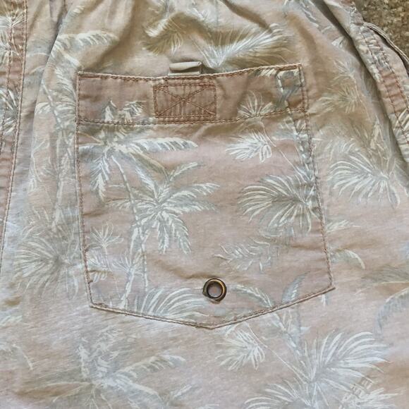 First Wave Swim Shorts Boys XLarge 14-16 Pink Palm Trees Drawstring Board Shorts - Picture 3 of 4